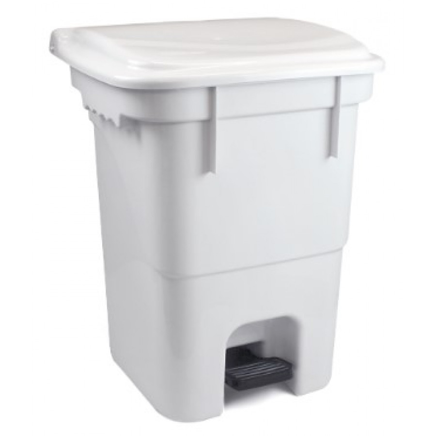 Lixeira Pedal 50LT Branca - PLASVALE