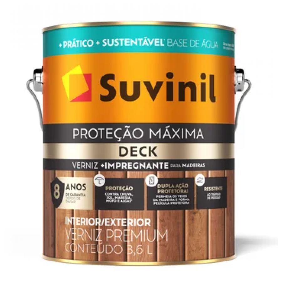Verniz Água e Proteção Máxima Deck Acetinado 
Imbuia 3,6L - SUVINIL