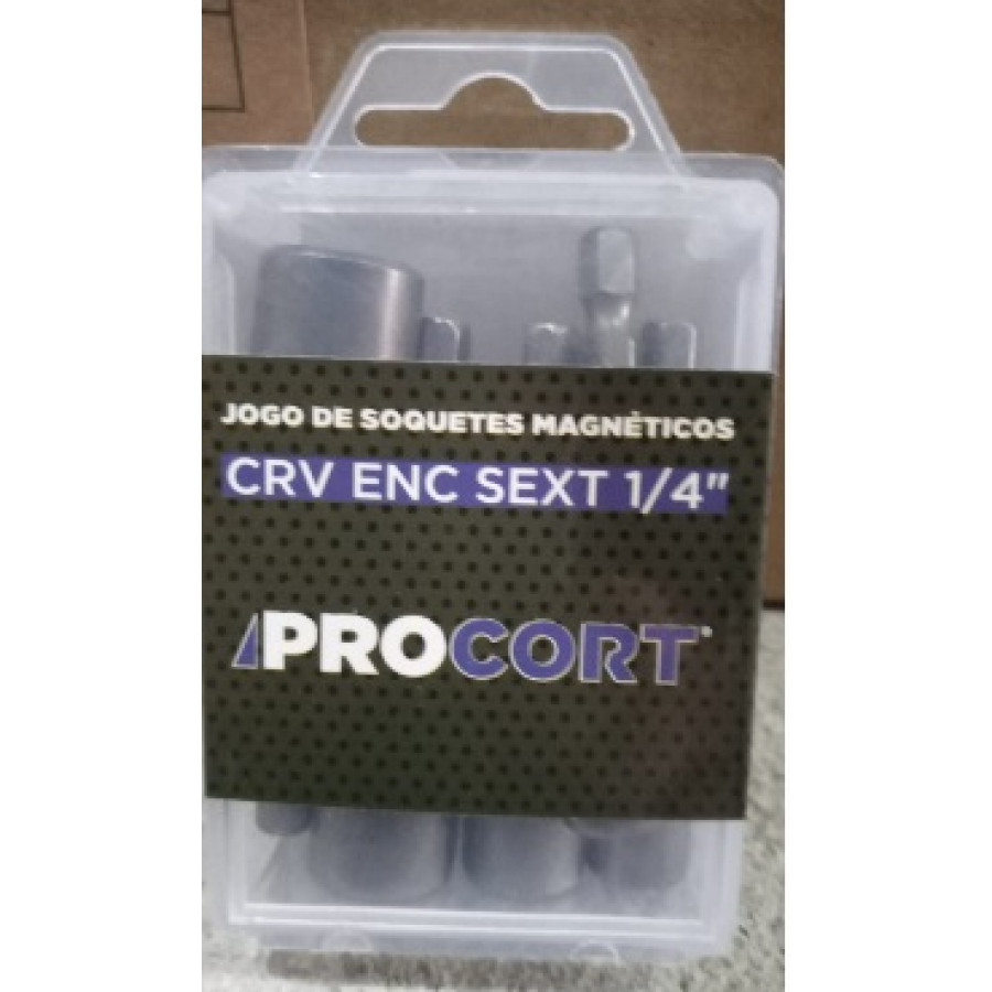 Soquete MAG 5PC 1/2" 1/4" 3/8" 5/16" 7/16" - PROCORT