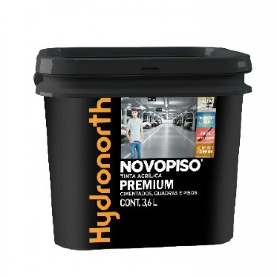 Tinta Acrílica Premium Novopiso 3,6L Fosco Grafite Claro - HYDRONORTH