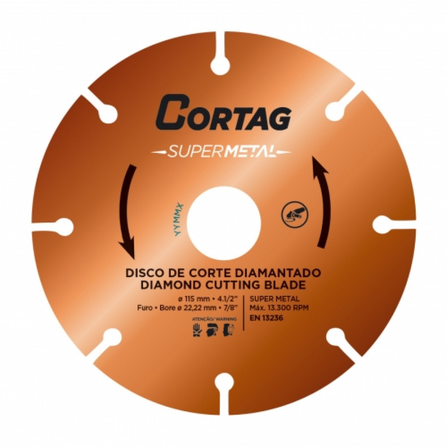 Disco de Corte Diamantado Supermetal 115 mm 60657 - CORTAG