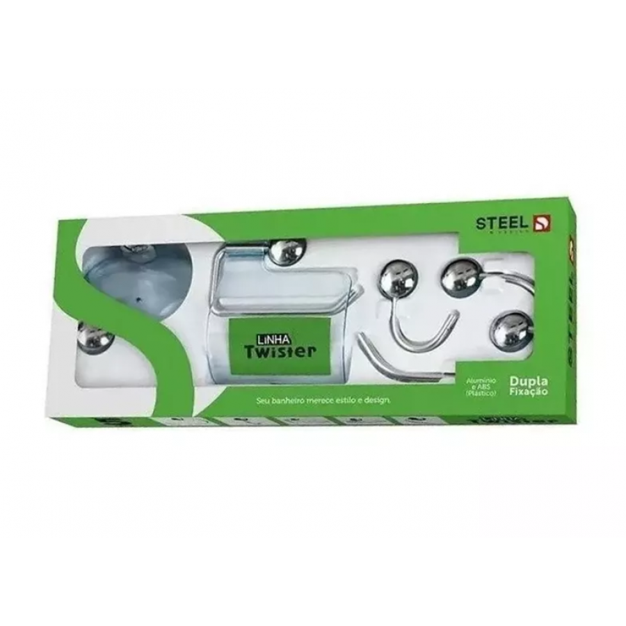 Kit Banho Twister 5PEÇAS Fume - STEEL