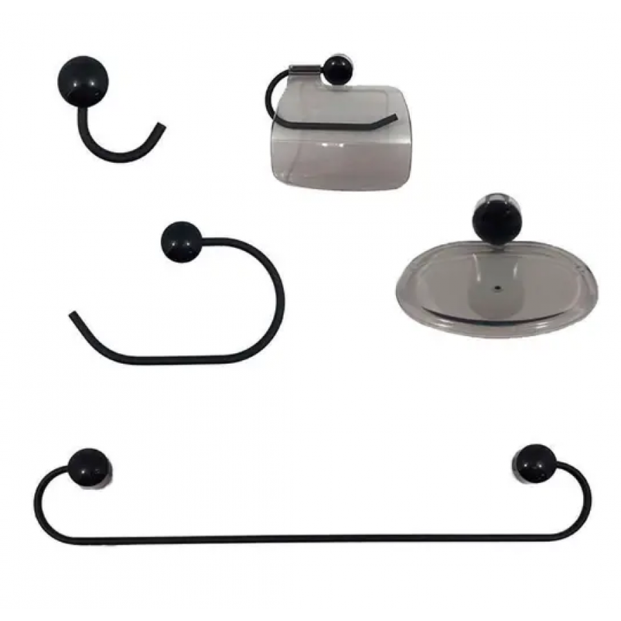 Kit Banho Twister 5PCS Black - STEEL