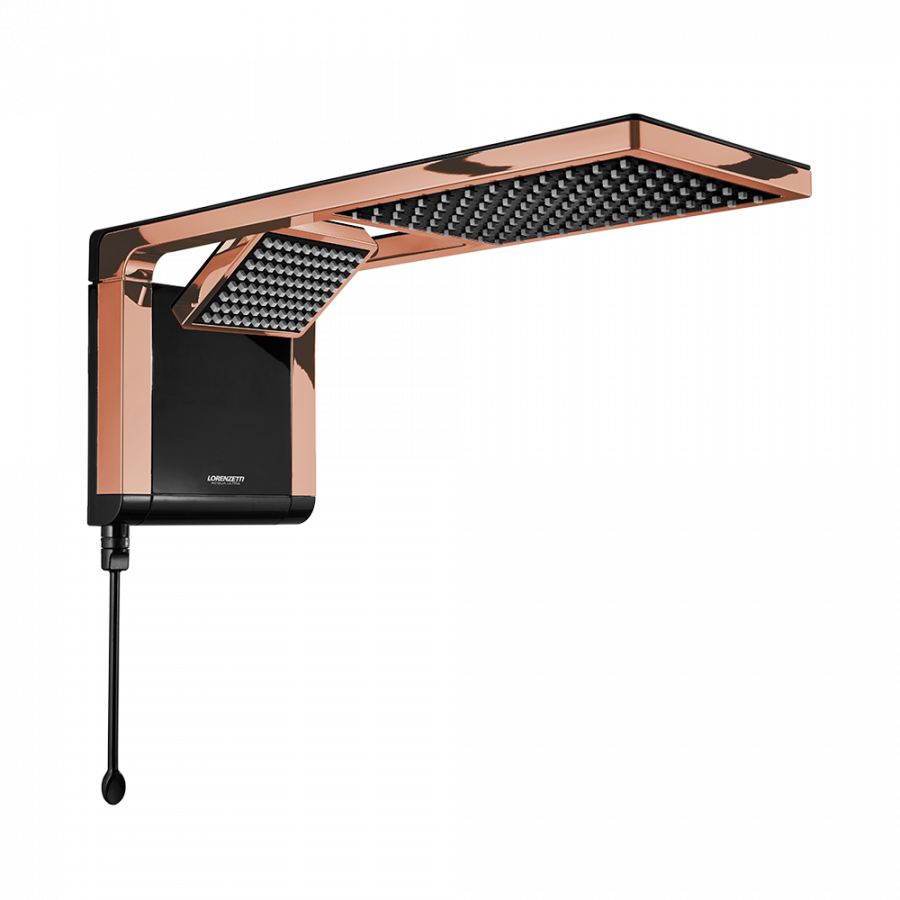 Ducha Acqua Duo Black / Rose Gold 5500W 127V - LORENZETTI