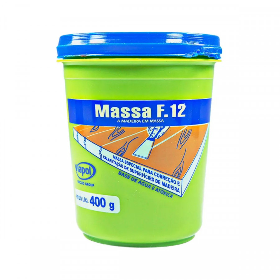 Massa madeira f12 400g branca VIAPOL