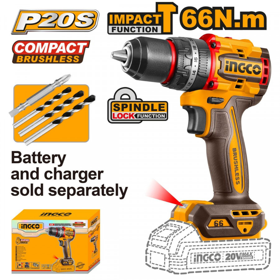 Parafusadeira 1/2 20V Cidli206681 INGCO