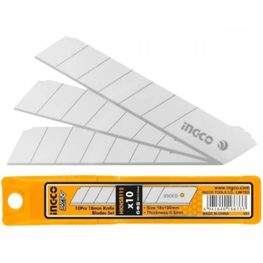 Lamina Estilete 18MM 10Peças HKNSB112 Ingco