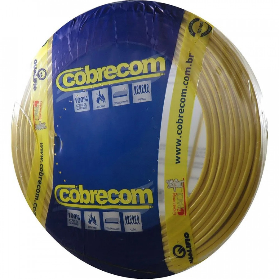 Fio Flexível Rolo 100mt 2,5mm Amarelo - COBRECOM