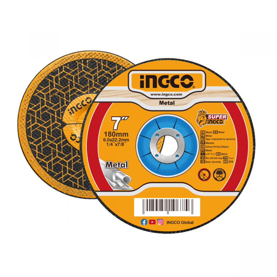 Disco Desbaste Metal 180x6,0x22,2MM MGD601801 Ingco