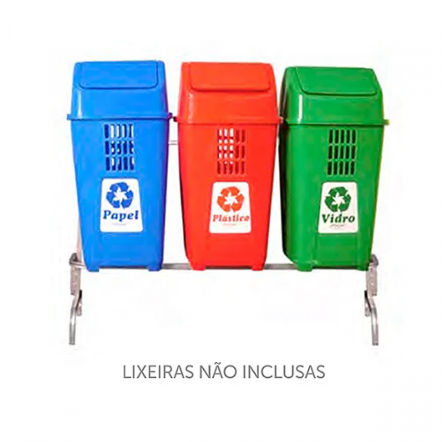 Suporte P/3 Lixeiras - PLASVALE