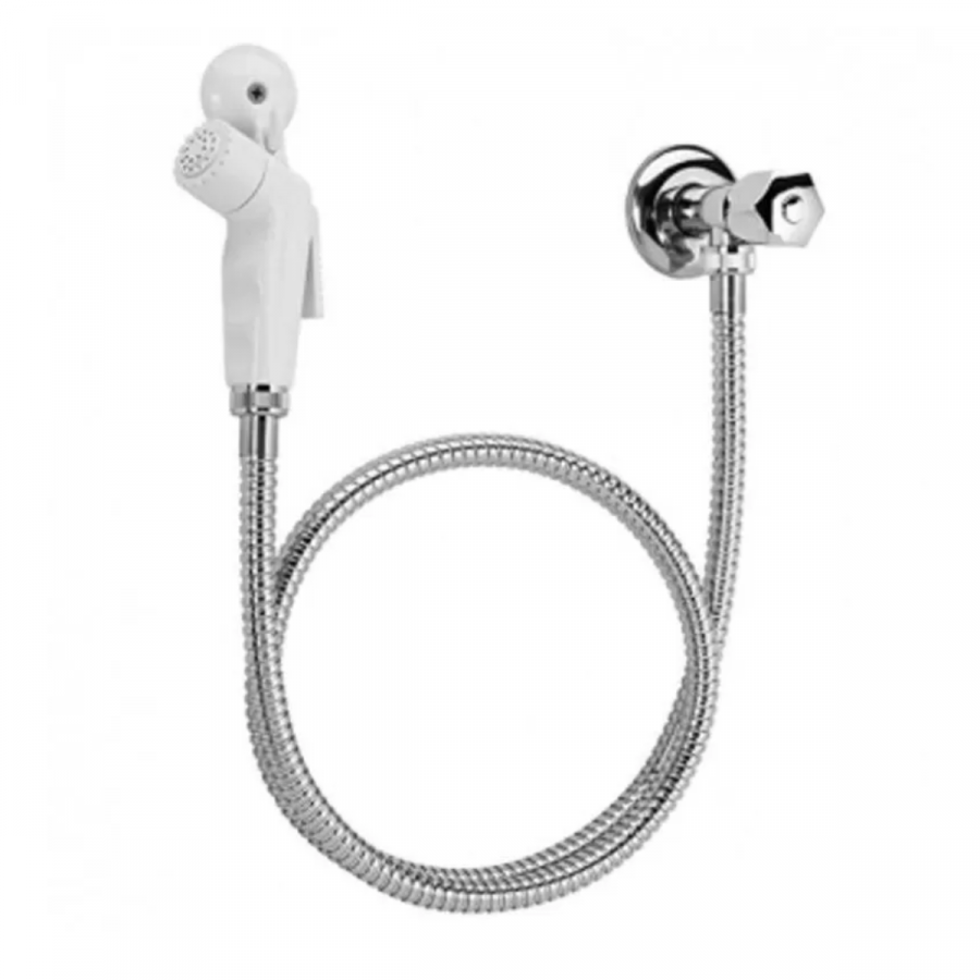 Kit Ducha Higienica Pop Com Flex Inox Branco - BLUKIT