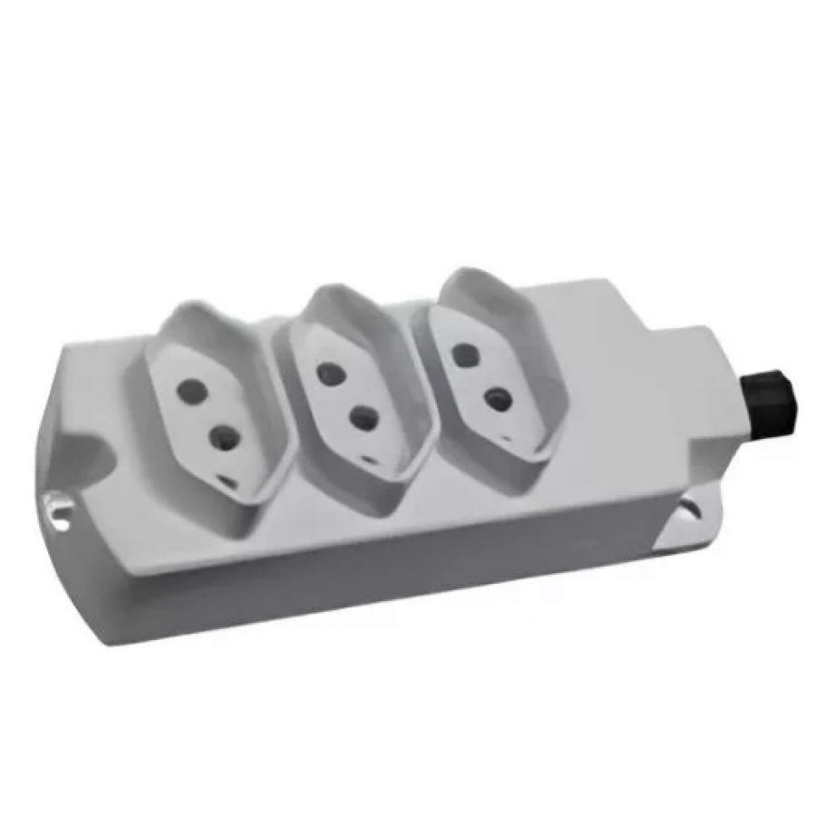 Tomada multipla 3X20a 2P+ T cinza Margirius