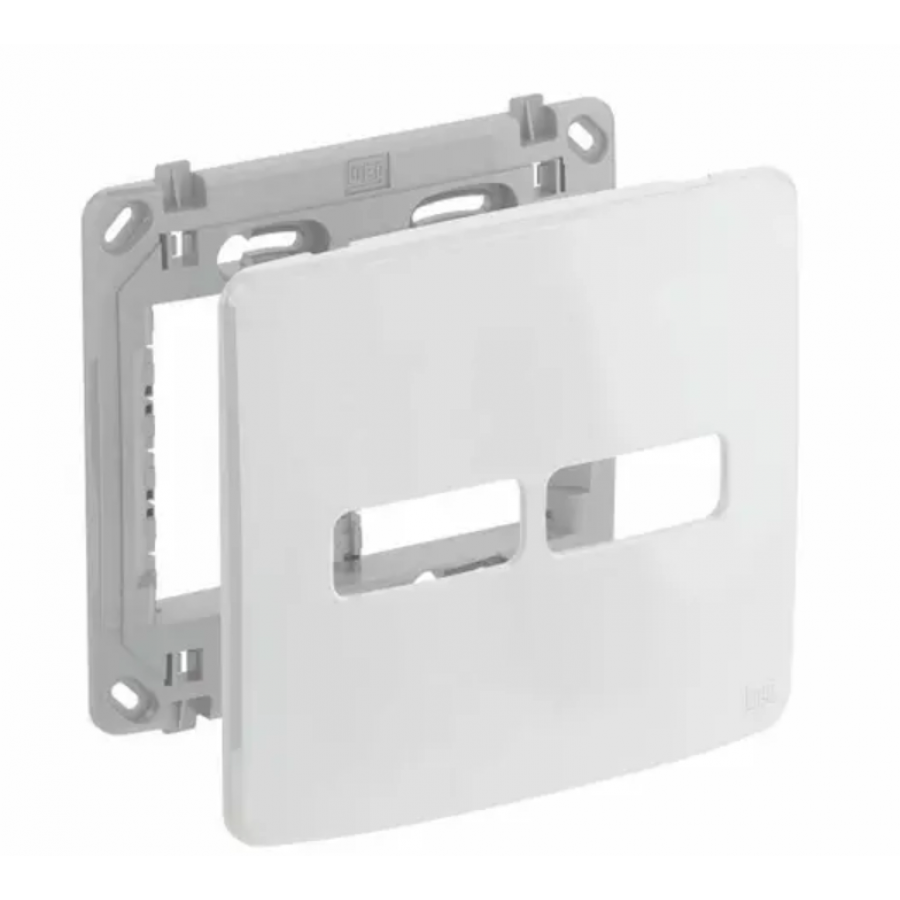 Placa de Tomada Branca 2 Posiçoes e Suporte Compose 4x4 - WEG