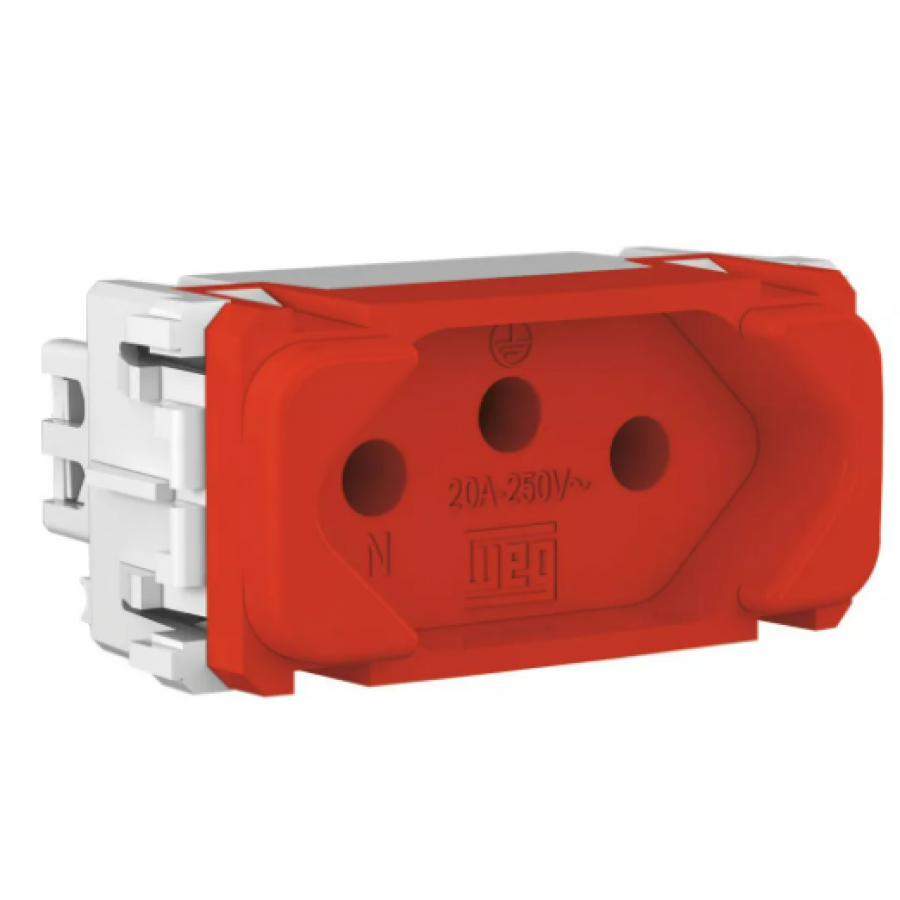 Módulo Tomada 20A 2P+T 250V Composé Vermelho - WEG