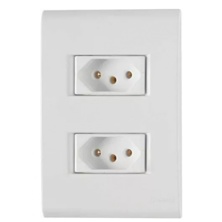 Kit 10 peças Tomadas 20A duplas 571066 Branco Liz Tramontina