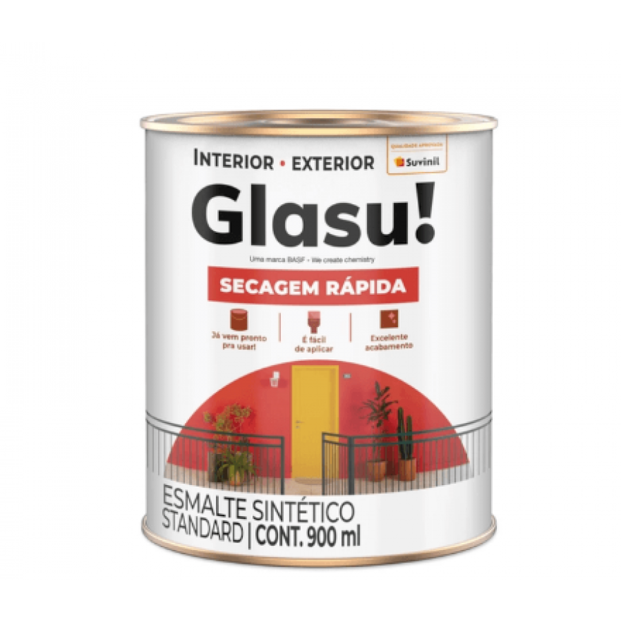 Tinta Esmalte Seca Rapido Marrom Conhaque Brilhante Glasurit  900ml - SUVINIL