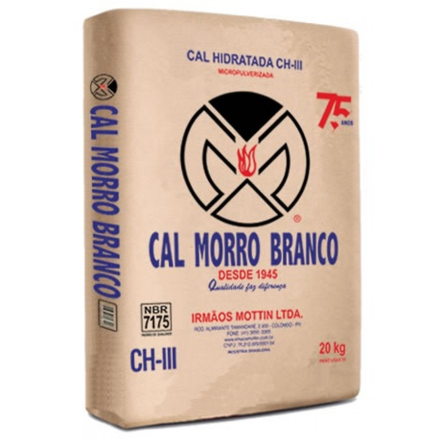 Cal Hidratada CH-III 20kg (PARA RETIRADA) - MORRO BRANCO