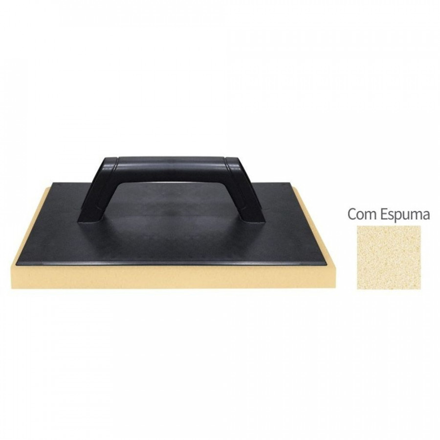Desempenadeira Plastica C/Espuma 14x27cm - METASUL