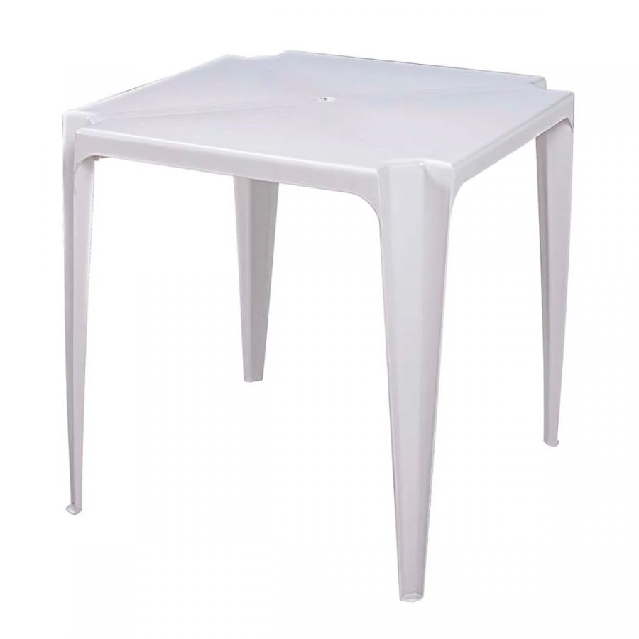 Mesa PVC Quadrada Branca Mor