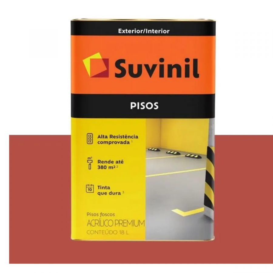 Tinta Piso Fosco Vermelho Demarcação 18L - SUVINIL
