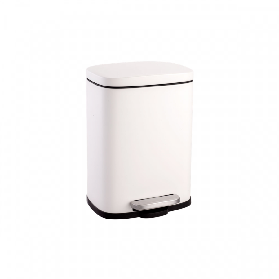 Lixeira Aço Pedal Branco Prime 5L GOOD