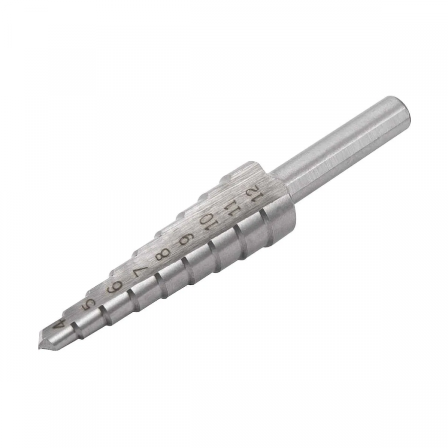 Broca de aço rápido escalonada 4 mm a 12 mm - VONDER