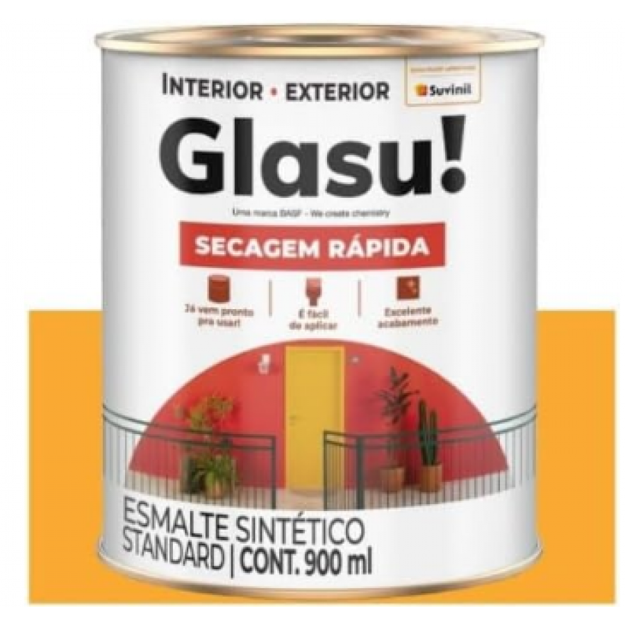 Tinta Esmalte Sintético Brilhante Amarelo Ouro Glasurit 900ml - SUVINIL