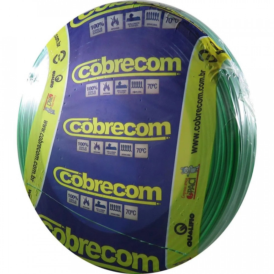 Fio Flexível Rolo 100mt 1,5mm Verde - COBRECOM