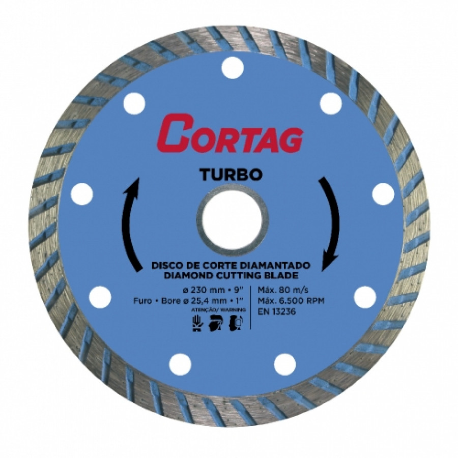 Disco de Corte Diamantado Turbo 230 mm 61616 - CORTAG