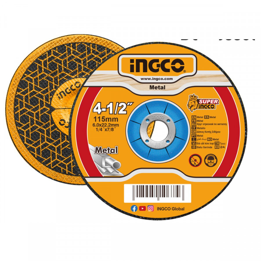 Disco Desbaste Metal 115x6,0x22mm INGCO