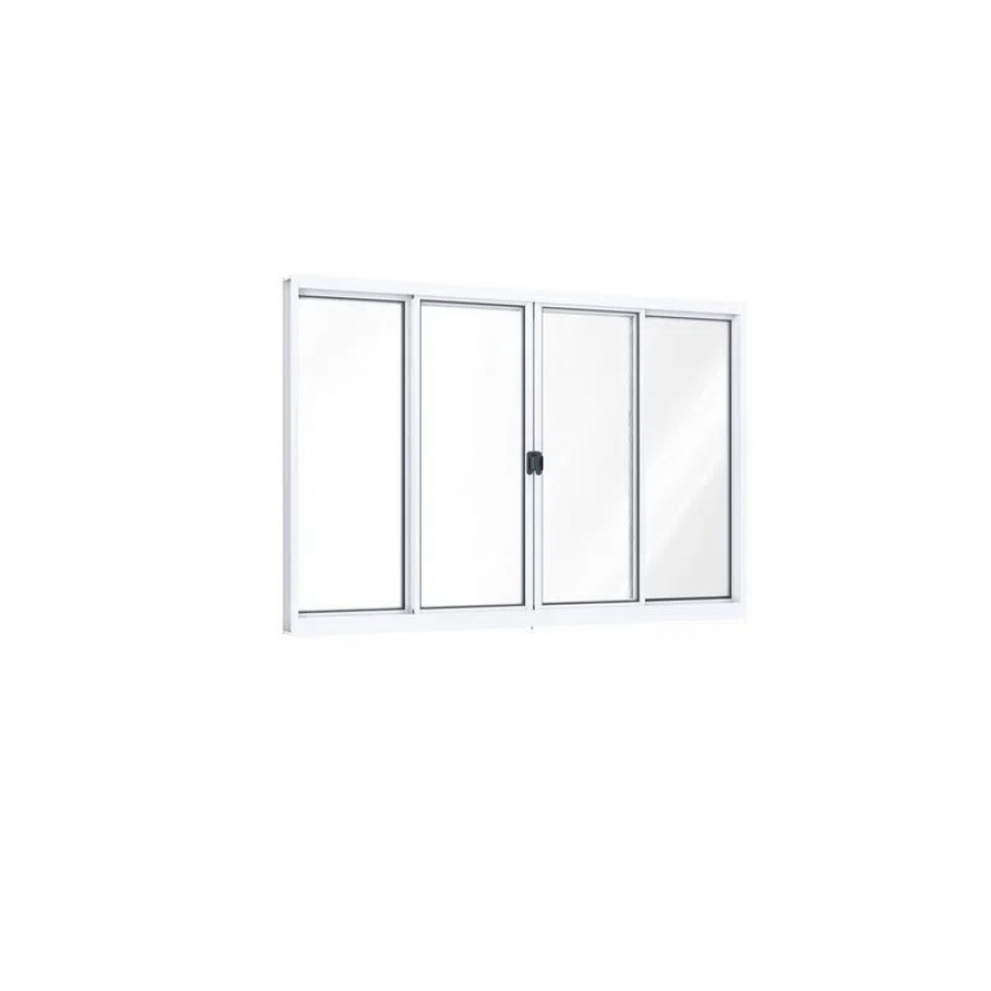Janela de Correr 100 x 150cm 4 Folhas Branca - RELI