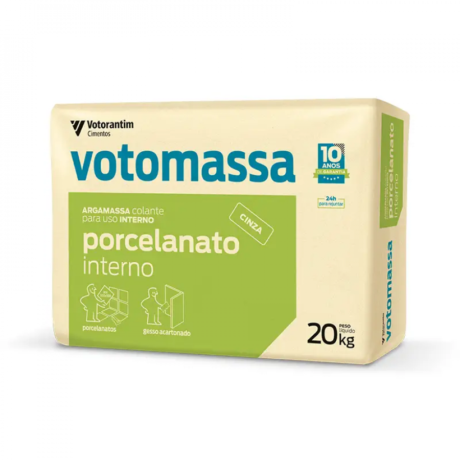 Argamassa Porcelanato Interno 20kg Cinza - VOTORAN