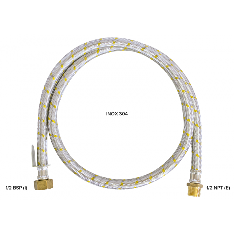Mangueira Flexível Nitrílica 33/8 (I) x 4000mm R. 1/2 NPT (E) x 1/2 BSP (I) - MAQENGE