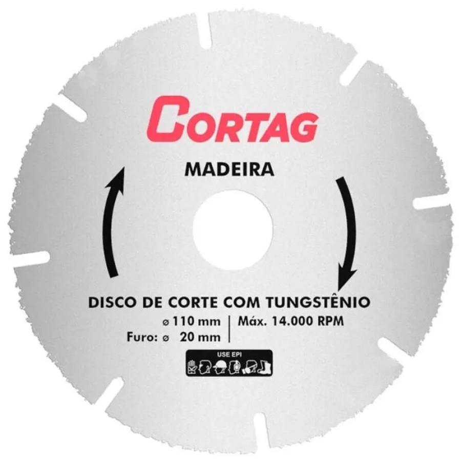 Disco De Corte Para Madeira Tungstênio 110x20Mm