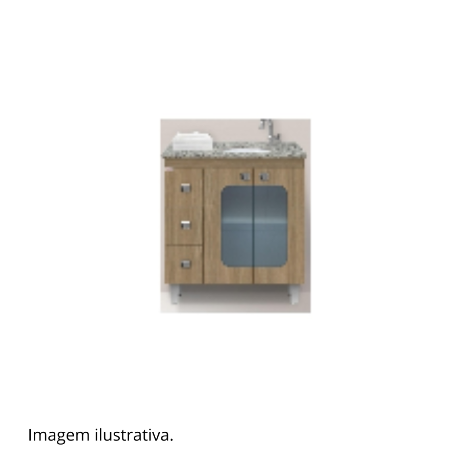 Armário Banheiro Kit Stillo 75cm Gengibre - FABRIBAM  *confira as condições*