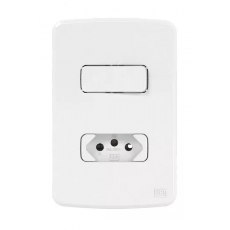 Interruptor 1 Simples com Tomada 20A 4X2 Branco - WEG