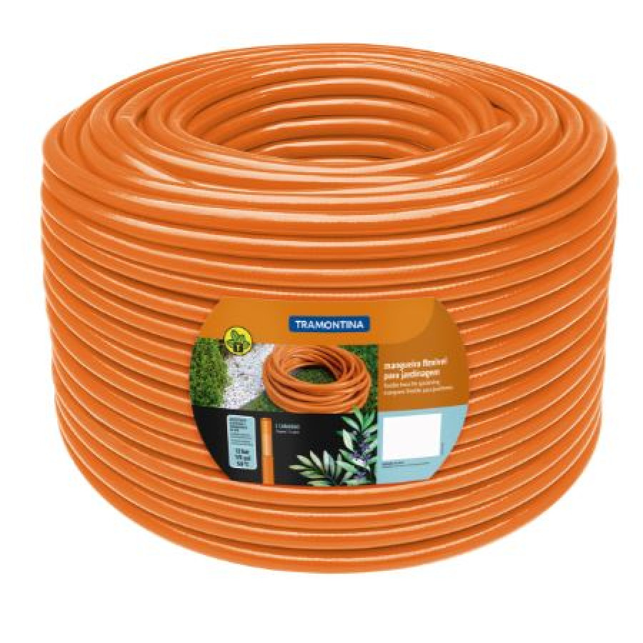 Mangueira 1/2" 2mm Laranja em PVC 3 Camadas - TRAMONTINA