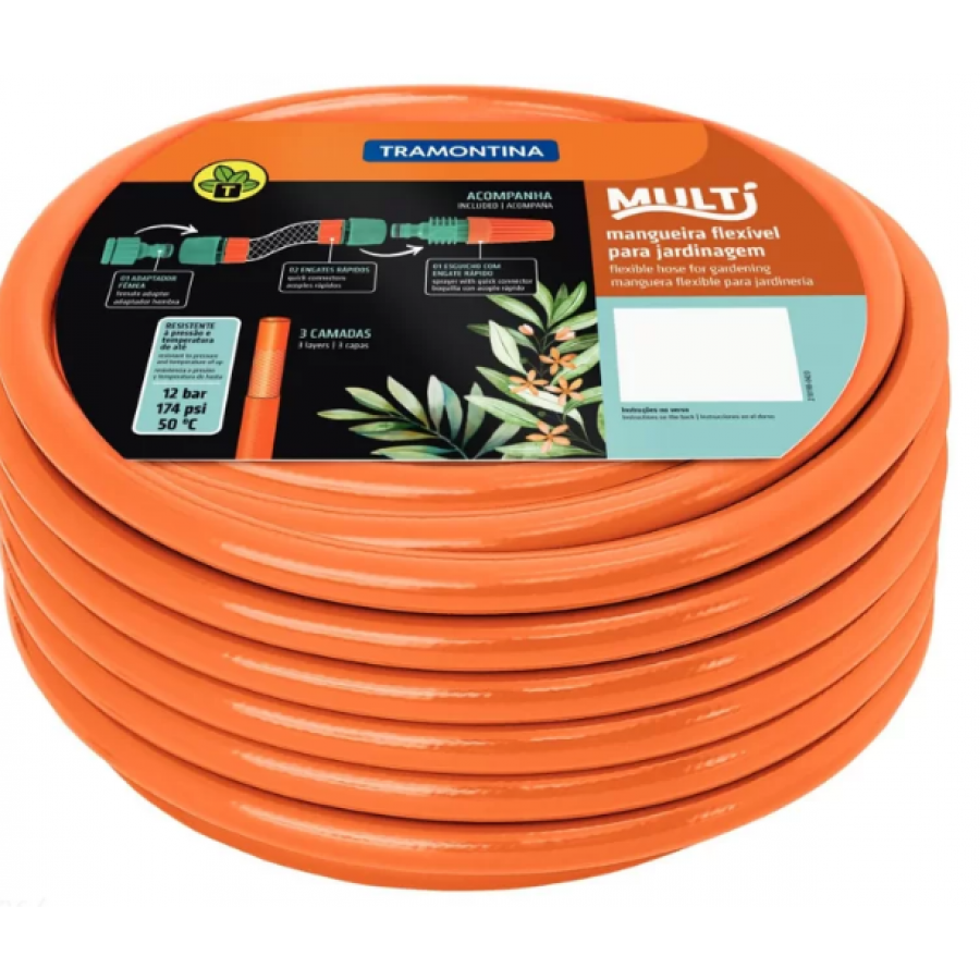 Mangueira Jardim multi 1/2"x2mm 15 Mt Tramontina