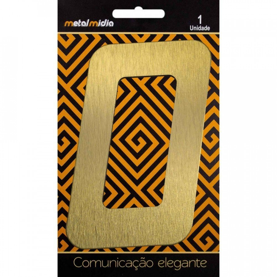 Numero 0 Residêncial em Aluminio Ouro Escovado 130mm - VIVALUX