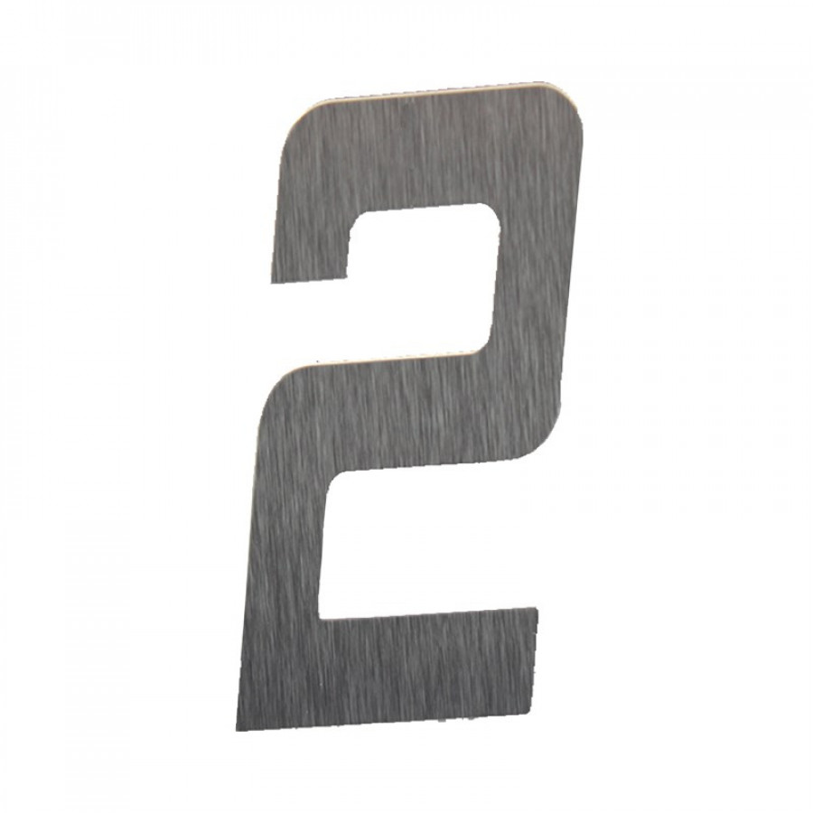 Numero 2 Residêncial em Aluminio Prata Escovado 130mm - VIVALUX