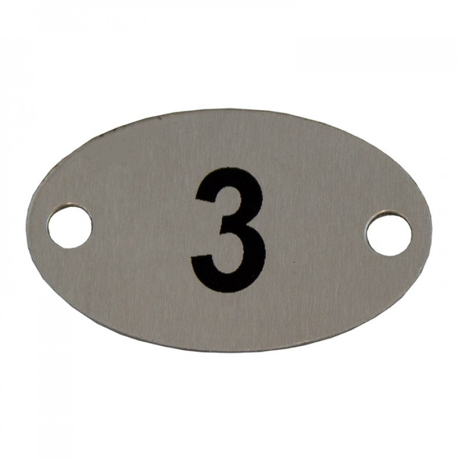 Numero 3 em Aluminio Oval P/Caixa de Luz - BELMAR