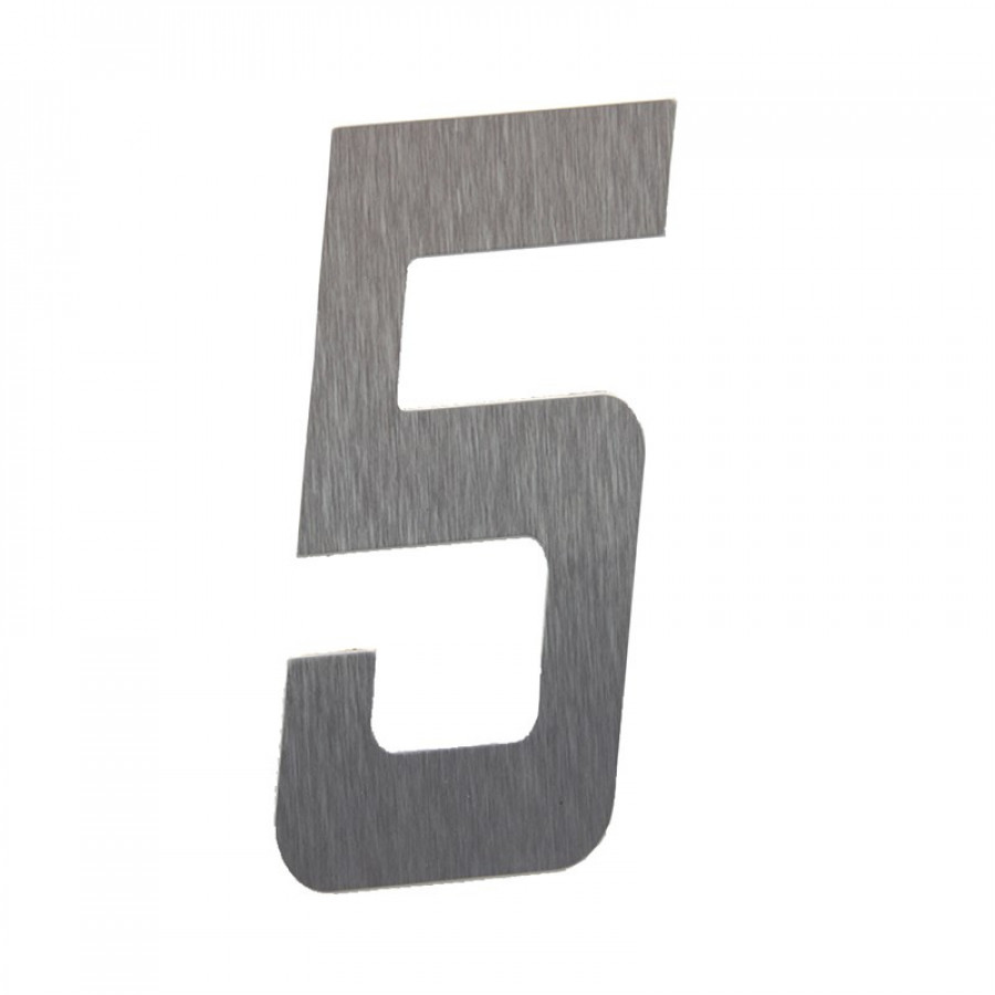 Numero 5 Residêncial em Aluminio Prata Escovado 130mm - VIVALUX