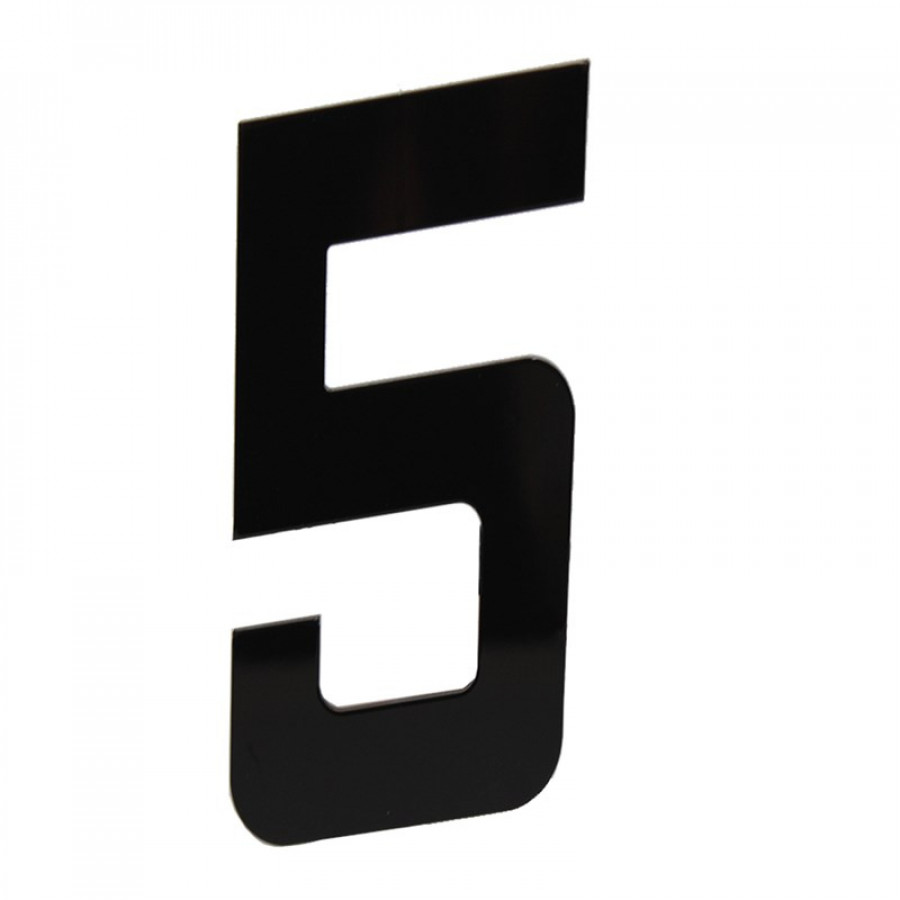Numero 5 Residêncial em Aluminio Preto 130mm - VIVALUX