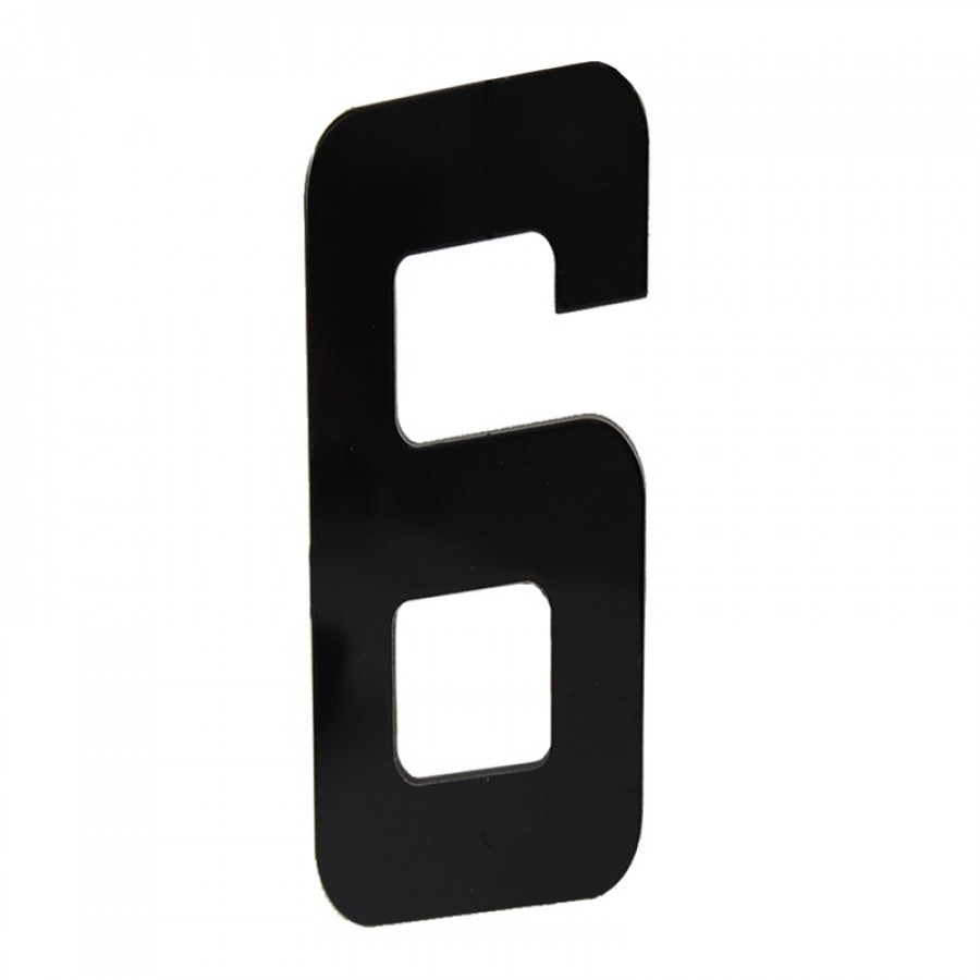 Numero 6 Residêncial em Aluminio Preto 130mm - VIVALUX