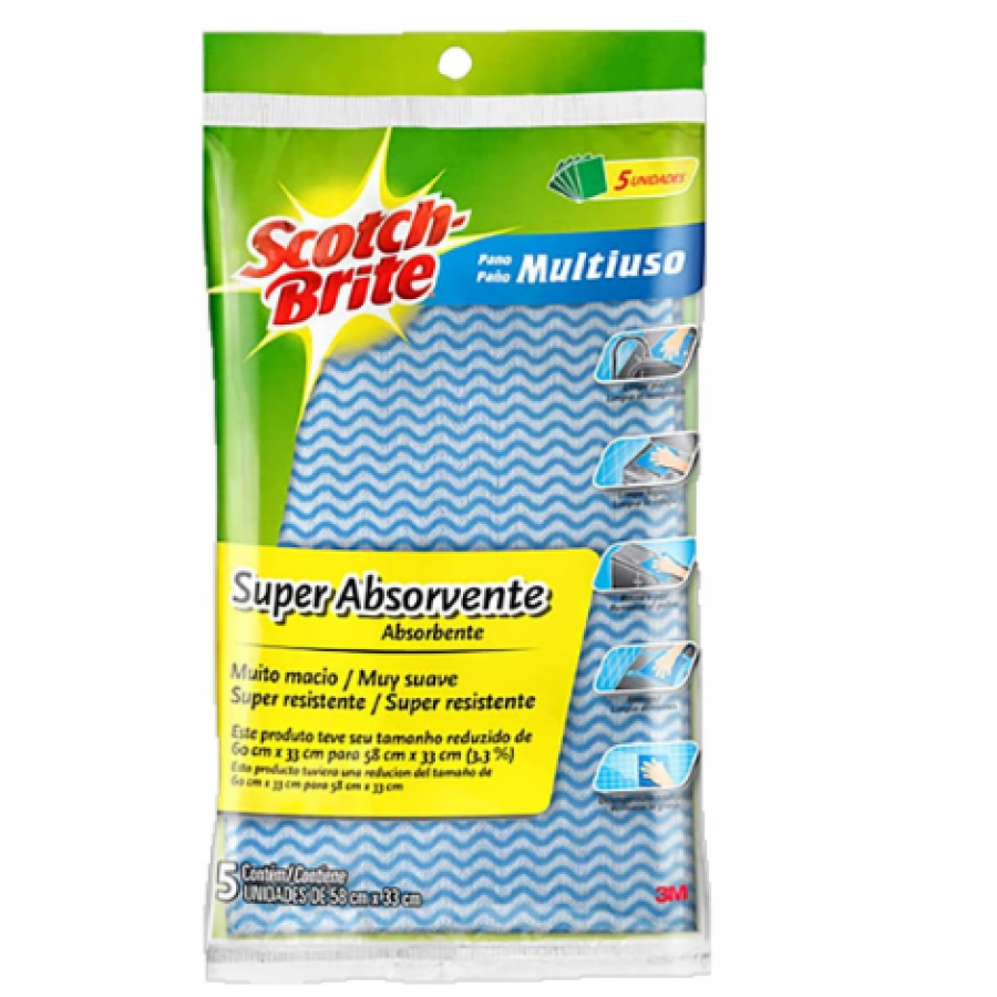Pano Limpeza Multiuso Azul Scotch Brite - 3M