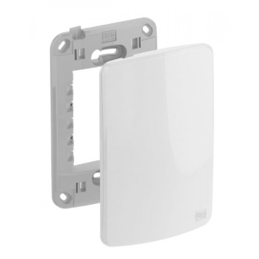 Placa de Tomada Branca Cega Branca e Suporte Compose 4x2 - WEG