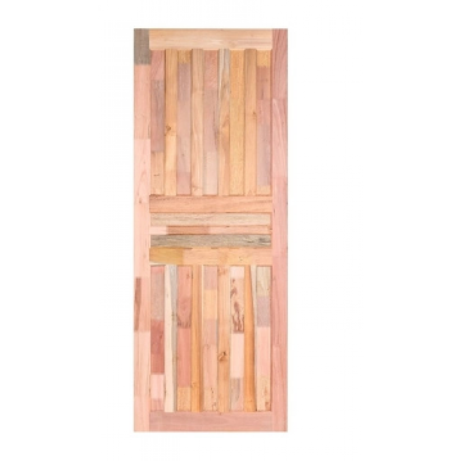 Porta externa madeira mista Americana 80Cm fingada Nepasi