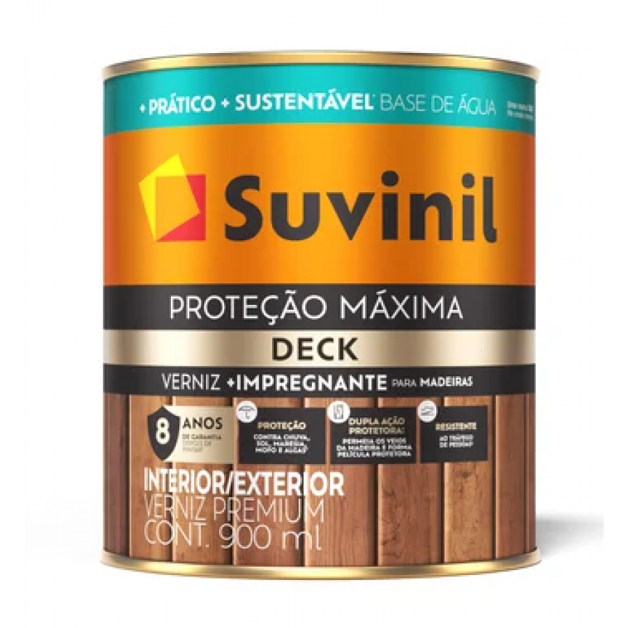 Verniz àgua Prtoeção Máxima Desck Acetinado Mogno 3,6L - SUVINIL