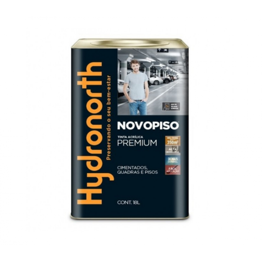 Tinta Acrílica Premium Novopiso 18L Fosco Cinza Chumbo - HYDRONORTH