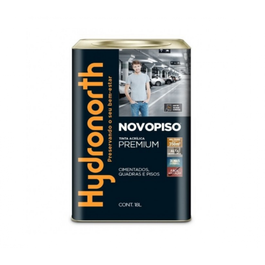 Tinta Acrílica Premium Novopiso 18L Fosco Concreto - HYDRONORTH